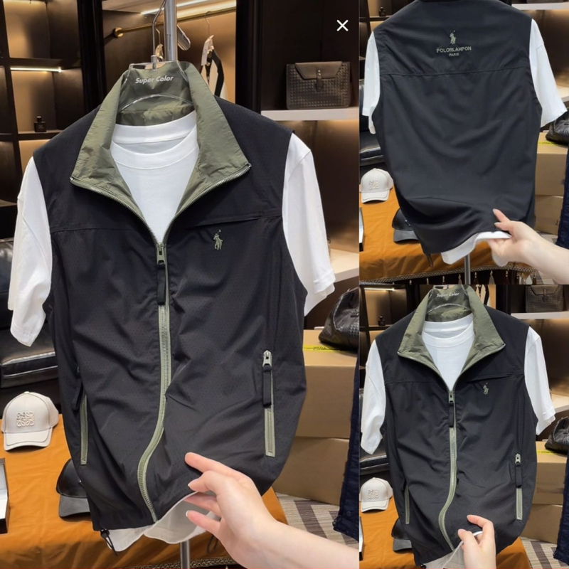 Crna vanjska vesta u stilu samuraja – visokokvalitetna, ljetna ležerna moda, zip, bočni džepovi