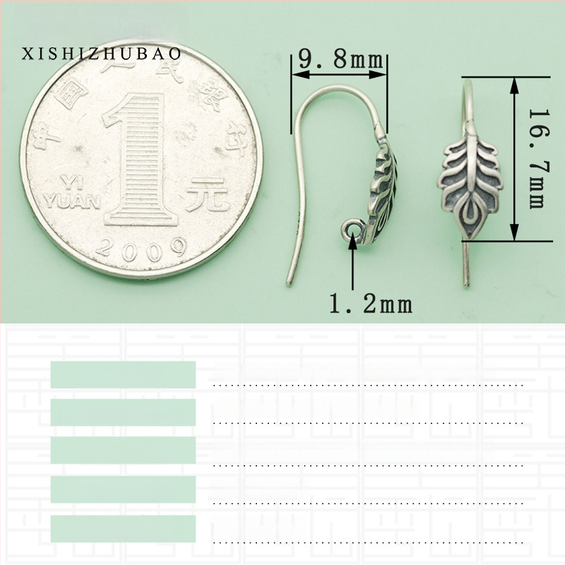 S925 sidabro ausų kabliukas – vintage matinė apdaila, mažas gėlių totemas, pusiau gatavas DIY papuošalas