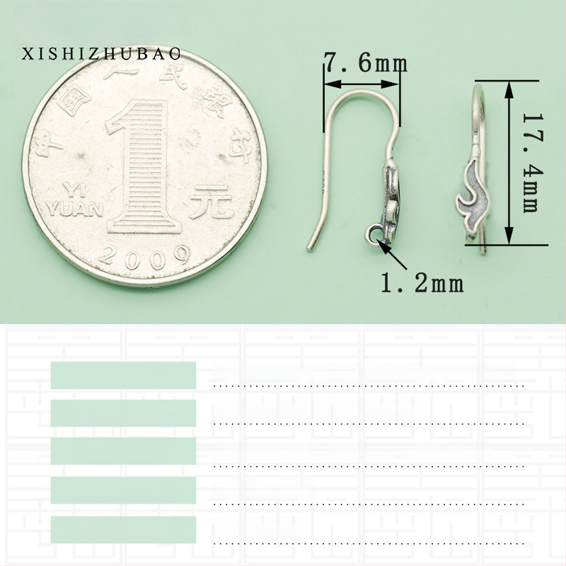 S925 sidabro ausų kabliukas – vintage matinė apdaila, mažas gėlių totemas, pusiau gatavas DIY papuošalas