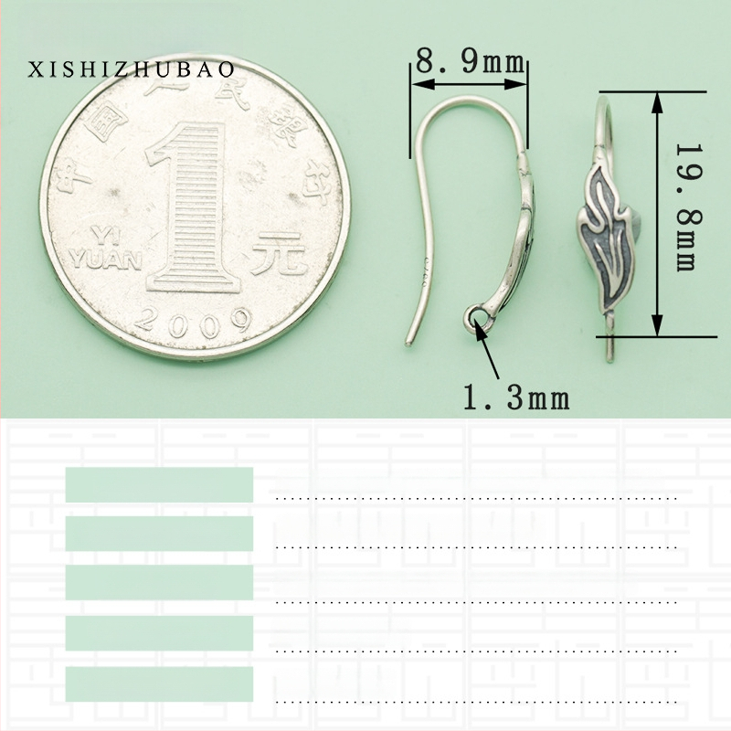 S925 sidabro ausų kabliukas – vintage matinė apdaila, mažas gėlių totemas, pusiau gatavas DIY papuošalas