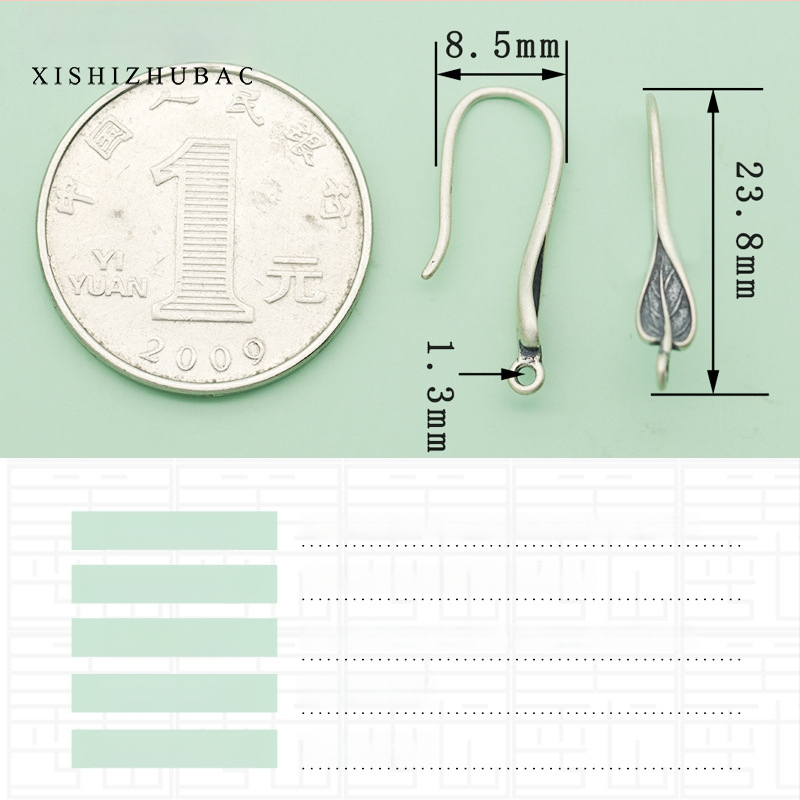 S925 sidabro ausų kabliukas – vintage matinė apdaila, mažas gėlių totemas, pusiau gatavas DIY papuošalas