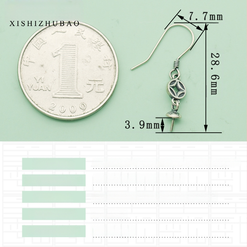 S925 sidabro ausų kabliukas – vintage matinė apdaila, mažas gėlių totemas, pusiau gatavas DIY papuošalas