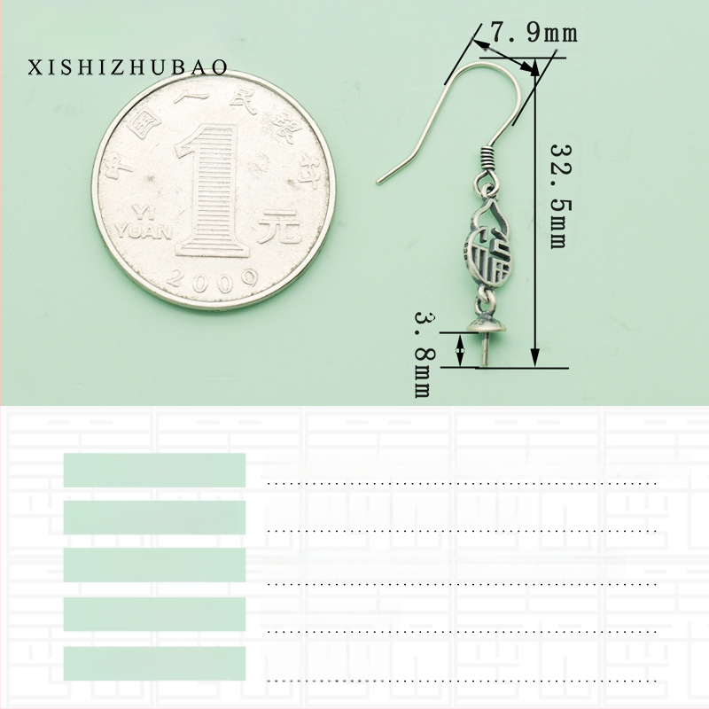 S925 sidabro ausų kabliukas – vintage matinė apdaila, mažas gėlių totemas, pusiau gatavas DIY papuošalas