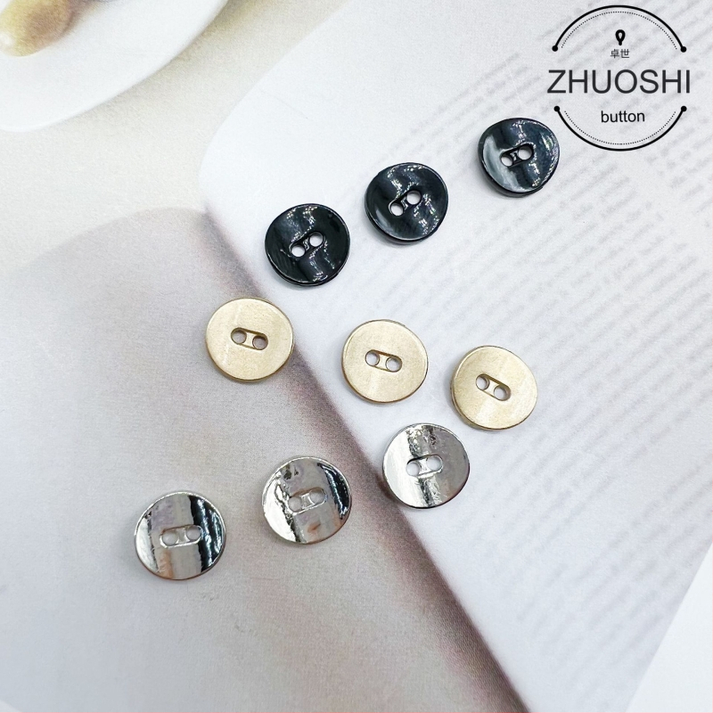 Метални копчета за риза, ръчно пришити, кръгли, с две дупки, унисекс
