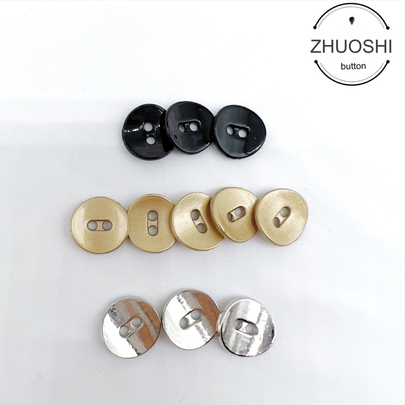 Метални копчета за риза, ръчно пришити, кръгли, с две дупки, унисекс