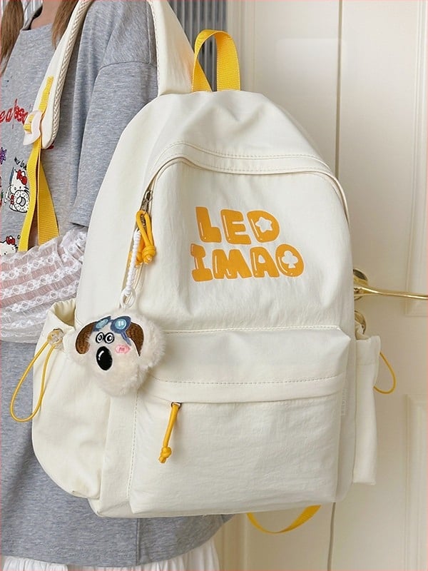 Dicarlo унисекс раница за училище от найлон, принт с букви, съвместима с 14-инчов лаптоп, водоустойчива, извити презрамки