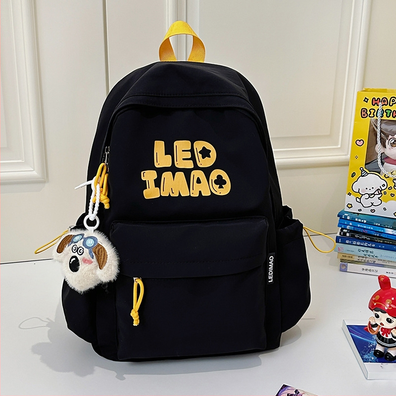 Dicarlo унисекс раница за училище от найлон, принт с букви, съвместима с 14-инчов лаптоп, водоустойчива, извити презрамки