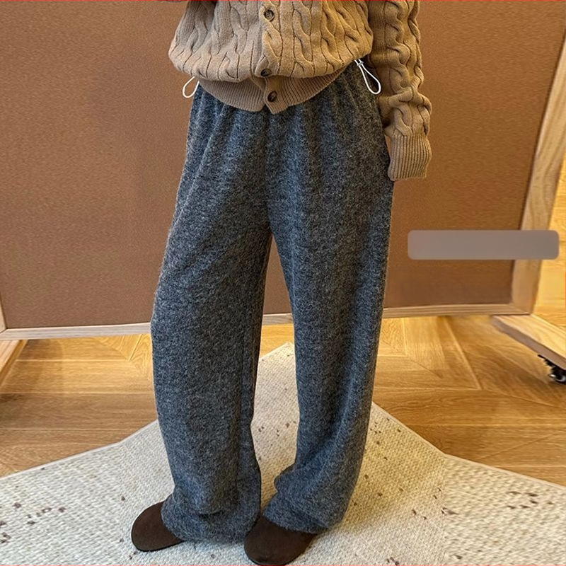 Nėščiųjų žieminės plačios kelnės, šiltos, aukštas juosmuo, medvilnės-poliesterio mišinys 95%+, tankus audinys