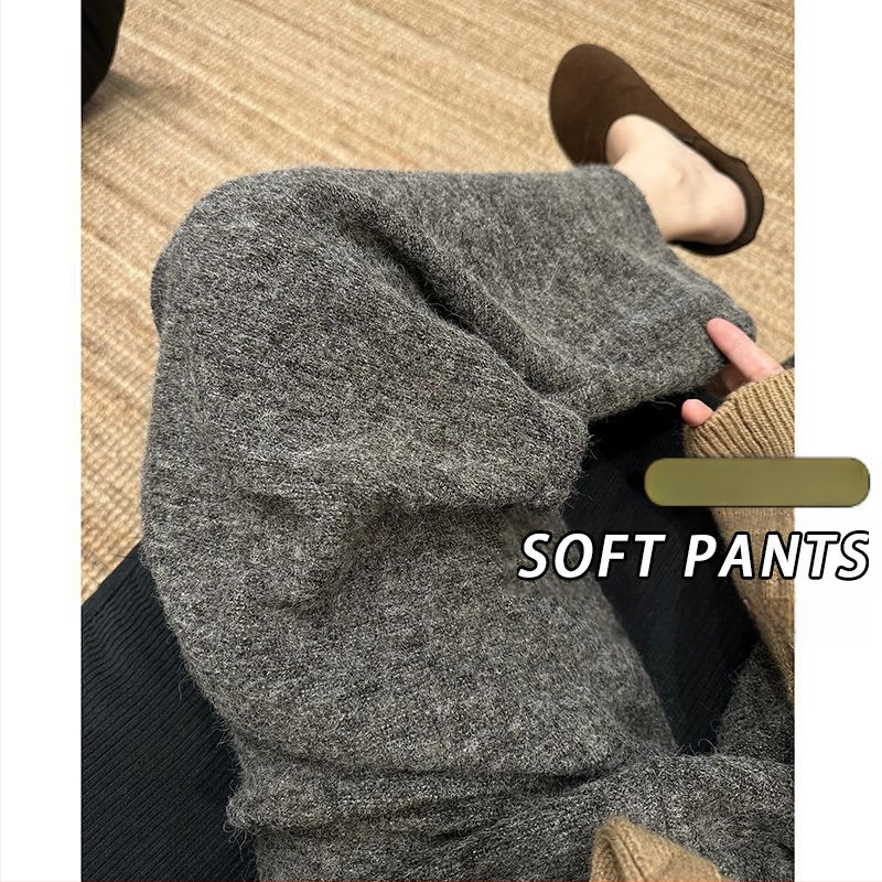 Nėščiųjų žieminės plačios kelnės, šiltos, aukštas juosmuo, medvilnės-poliesterio mišinys 95%+, tankus audinys