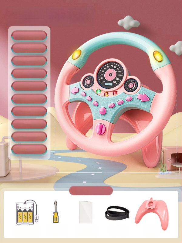 Hátsó ülésre tervezett gyerekeknek kormány – vezetési szimuláció, műanyag, 0–3 éveseknek