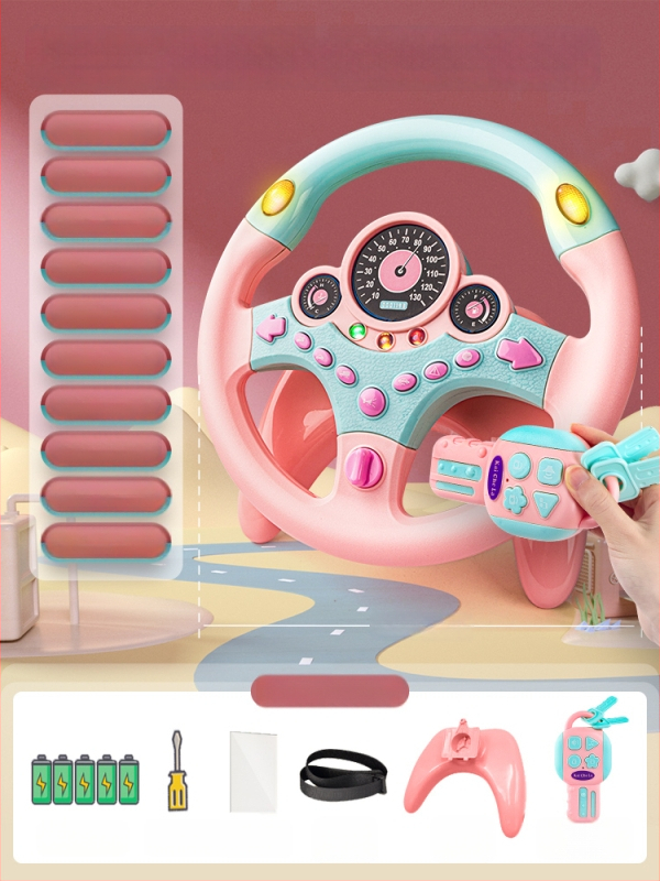 Hátsó ülésre tervezett gyerekeknek kormány – vezetési szimuláció, műanyag, 0–3 éveseknek