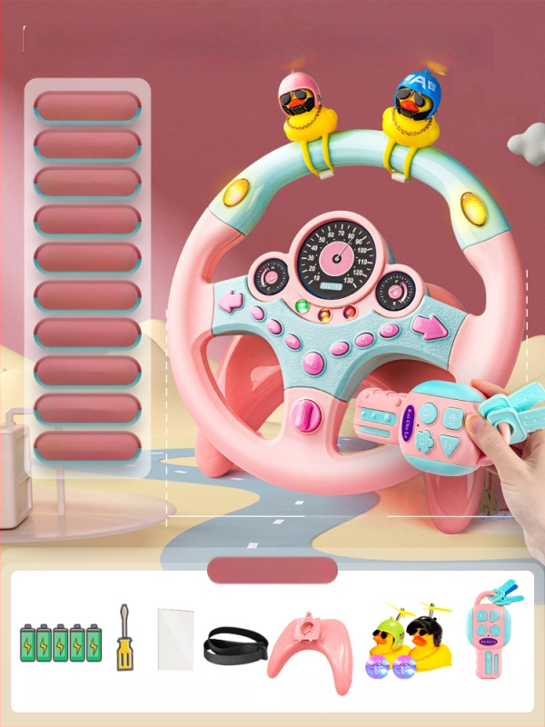 Hátsó ülésre tervezett gyerekeknek kormány – vezetési szimuláció, műanyag, 0–3 éveseknek