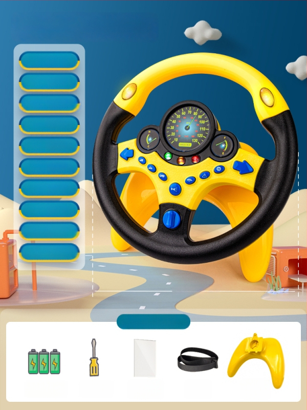 Hátsó ülésre tervezett gyerekeknek kormány – vezetési szimuláció, műanyag, 0–3 éveseknek