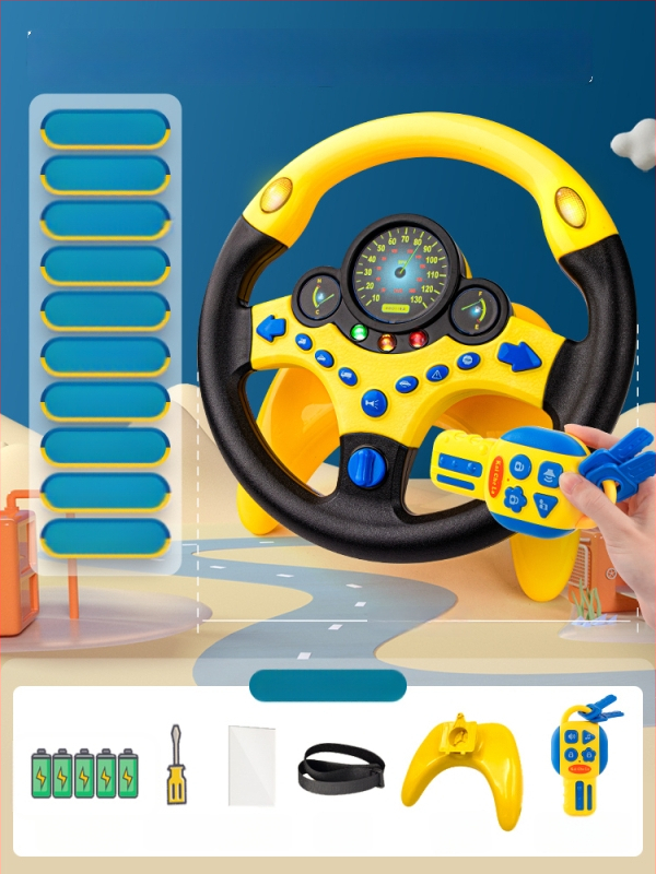 Hátsó ülésre tervezett gyerekeknek kormány – vezetési szimuláció, műanyag, 0–3 éveseknek