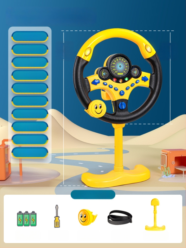 Hátsó ülésre tervezett gyerekeknek kormány – vezetési szimuláció, műanyag, 0–3 éveseknek