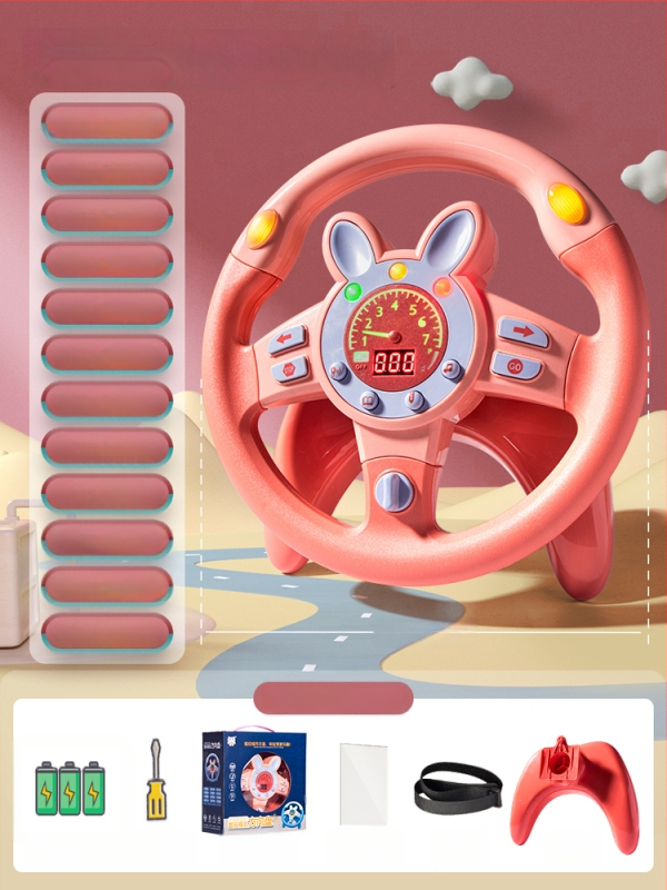 Hátsó ülésre tervezett gyerekeknek kormány – vezetési szimuláció, műanyag, 0–3 éveseknek