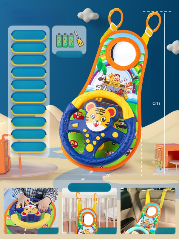 Hátsó ülésre tervezett gyerekeknek kormány – vezetési szimuláció, műanyag, 0–3 éveseknek