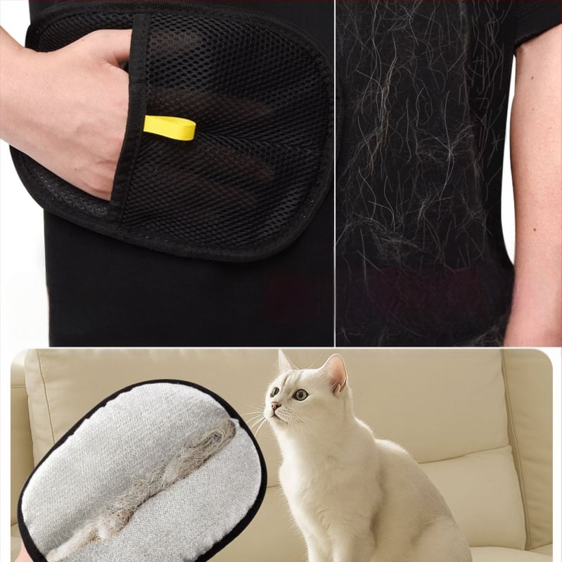 Elektrostatične rukavice za uklanjanje dlaka kućnih ljubimaca s dvostrukom četkom za mačke i pse