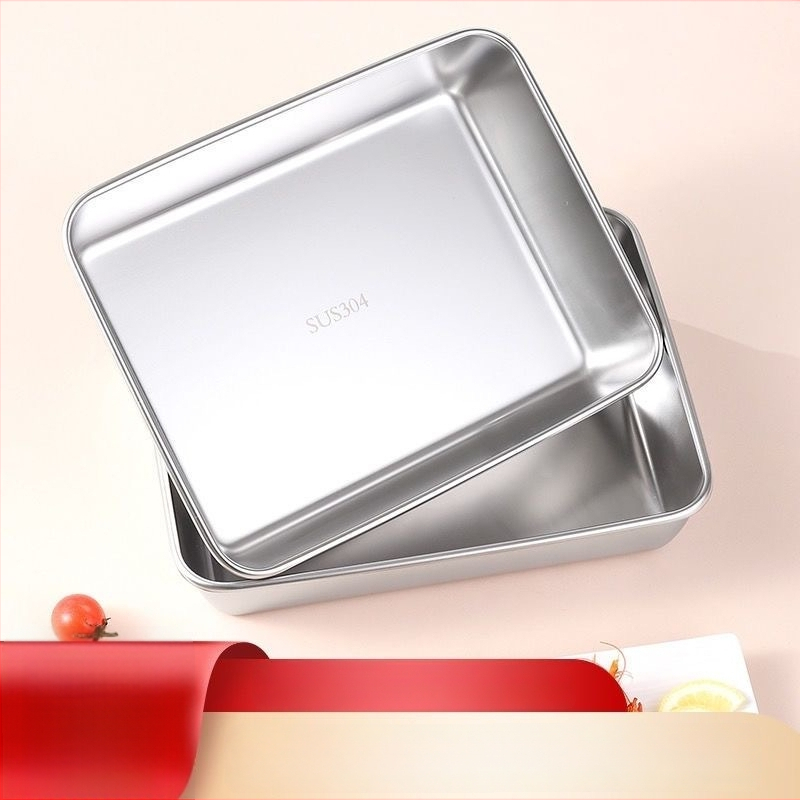 Négyzet alakú rozsdamentes acél tálalólemez, fényes felülettel, logónyomtatás elérhető, testreszabható