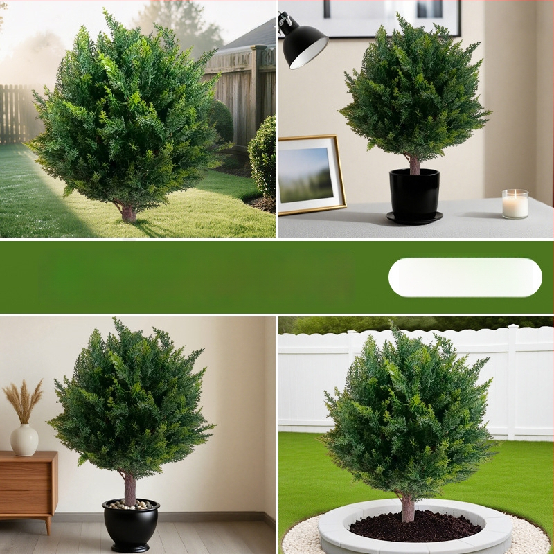 Изкуствена зеленина в саксия: бор и кипарис – пластмасова външна декоративна украса; Марка Yonghui; Материал: Пластмаса; Изпълнение: 24932398224; Разновидност: 19037836944