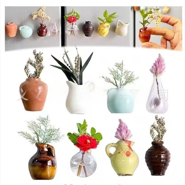 Мини вазичка за хладилник | Материал: смола; Категория: занаяти от смола; Стил: модерен минимализъм; Опаковка: картон