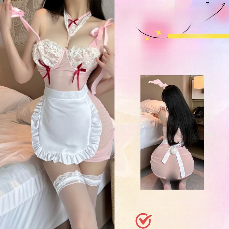 Triušio Mergaitės Kostiumas Vaidmeniui — Skaidrus Tinklinis Bodis, Poliesteris, 90–95% Poliesterio