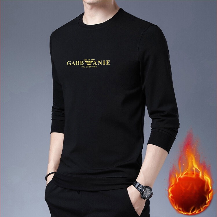 Vīriešu džemperis ar apaļu kaklu, garām piedurknēm, flīsa biezums, 96% poliesteru, burti drukāšana, šaura piegriezuma, piemērots vidēja vecuma vīriešiem