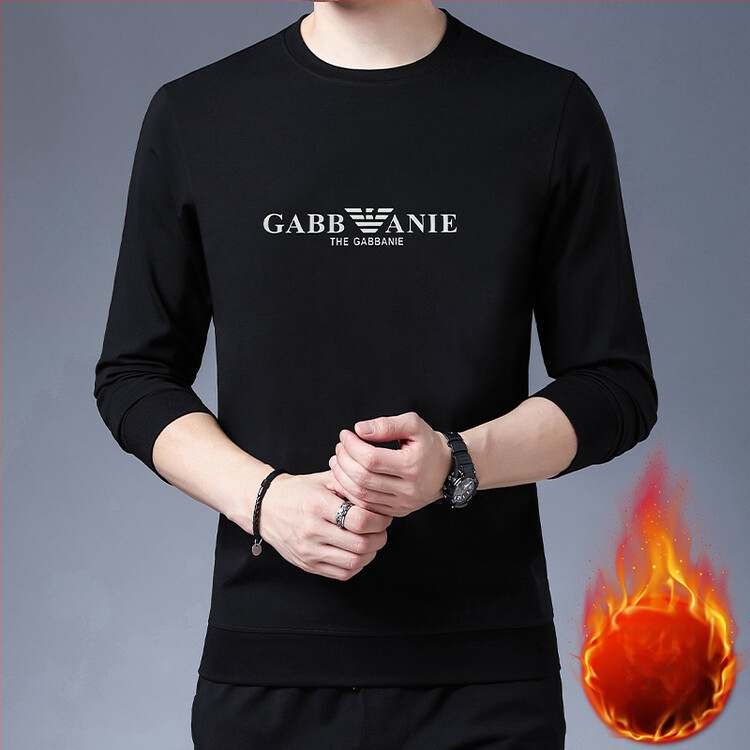 Vīriešu flīsis džemperis ar apļu kaklu, pieguļošs griezums, garas piedurknes, ziemas modelis ar burtiem drukātiem