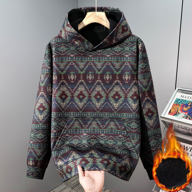 Vīriešu kapucētais džemperis, brīvs piegriezums, bez apkakles, garas piedurknes, 96% poliesters