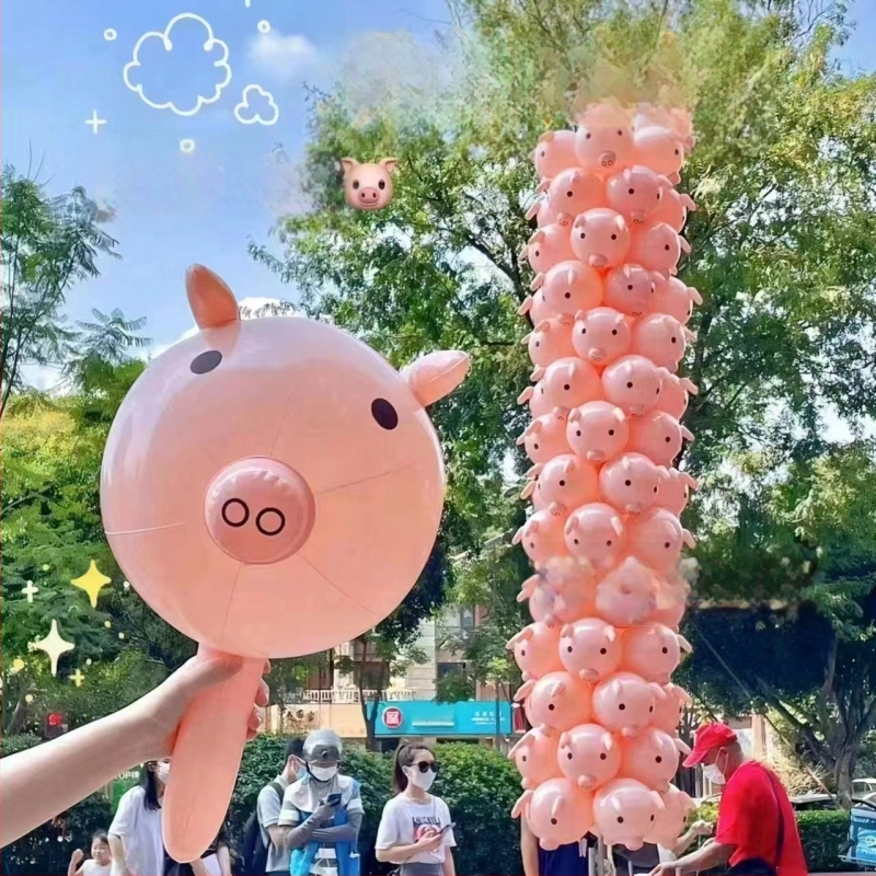 Balionas – PVC kiaulės galvos, žaislinis balionas, ženklas Red realm, forma: animacinis gyvūnas (Ženklas: Red realm; Medžiaga: PVC; Baliono tipas: žaislinis balionas; Forma: animacinis gyvūnas; Logotipas: Ne)