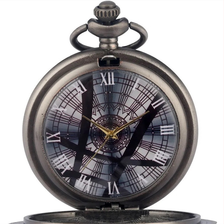 Ρολόι τσέπης, αντίκα στυλ, κίνηση quartz, καντράν διαμέτρου 45 mm, πάχος 10 mm