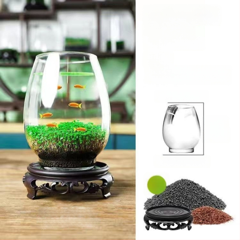 Хидропонна стъклена бутилка – мини ландшафт за бюро с водни растения през четирите сезона; магнитен материал