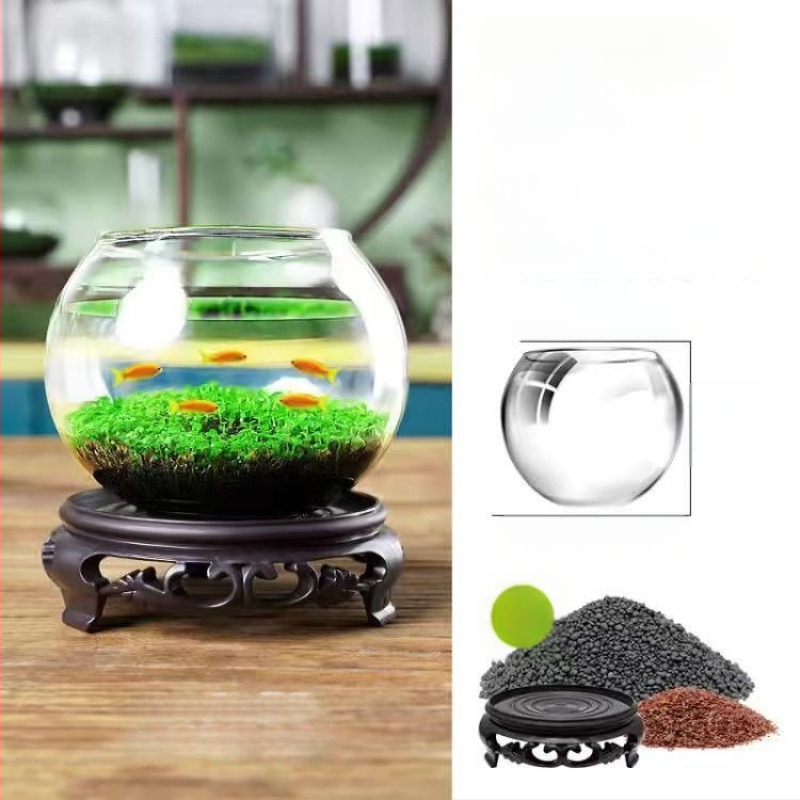 Хидропонна стъклена бутилка – мини ландшафт за бюро с водни растения през четирите сезона; магнитен материал