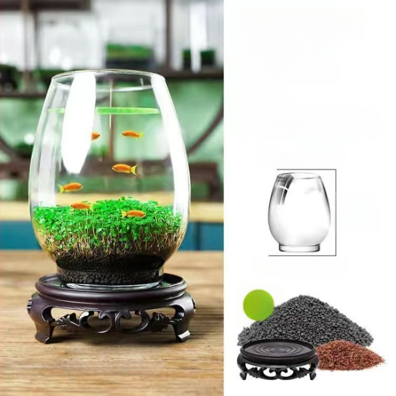 Хидропонна стъклена бутилка – мини ландшафт за бюро с водни растения през четирите сезона; магнитен материал