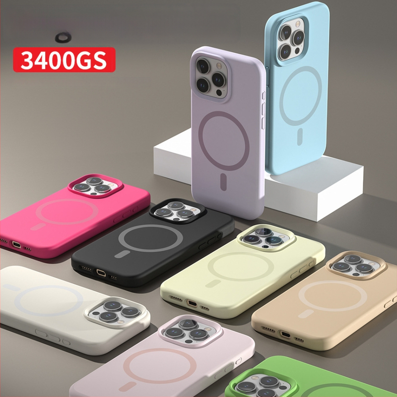 Mágneses folyékony szilikon védőtok iPhone 13/13 Pro Max és 14/14 Pro/14 Pro Max számára — ütésálló, matt felület, MagSafe-kompatibilis.