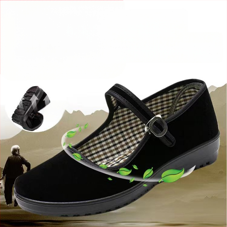 Dámske plátenné topánky, priedušné, nízky klin, plastová podrážka, plytké otvorenie