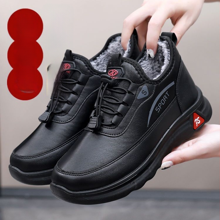 Zimné dámske topánky z textilu s fleecovou podšívkou, vysoký vršok, okrúhla špička, gumová podrážka