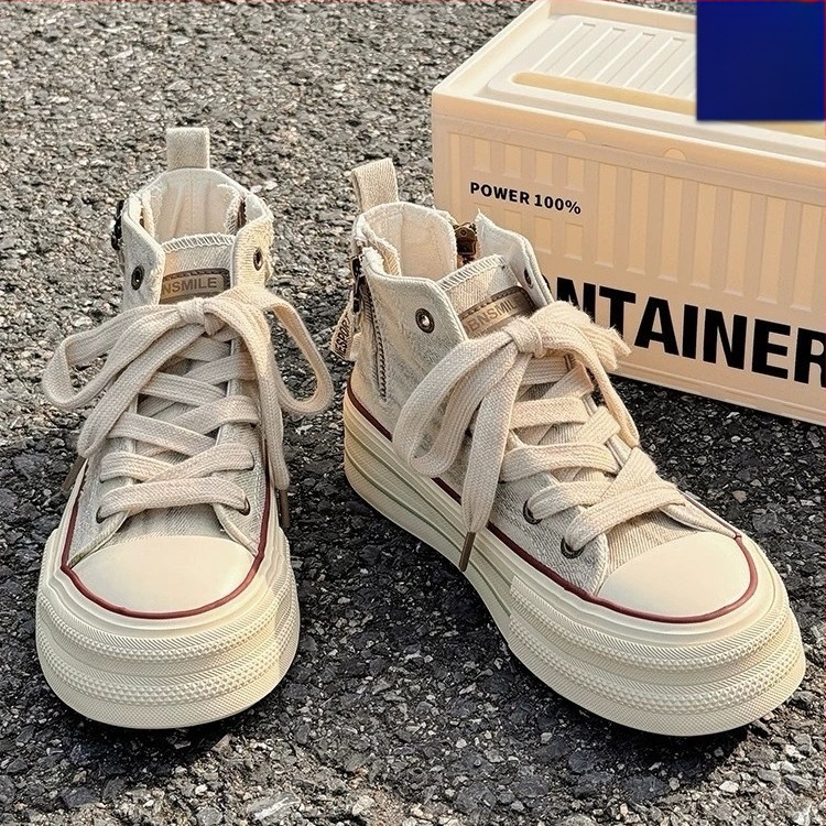 Dámske plátenné tenisky - nízky vrch, hrubá gumová podrážka, zapínanie na šnúrky vpredu, na jeseň