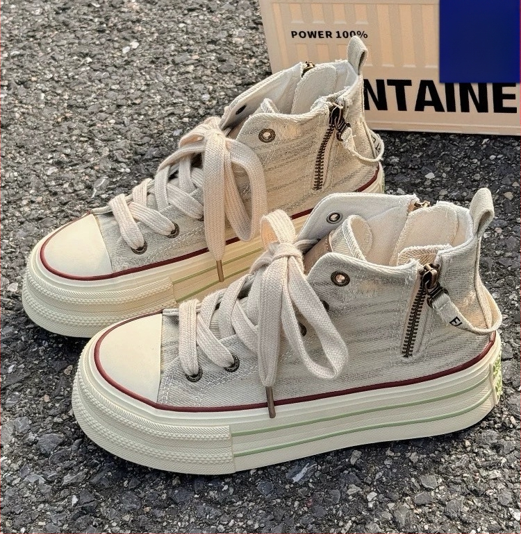 Dámske plátenné tenisky - nízky vrch, hrubá gumová podrážka, zapínanie na šnúrky vpredu, na jeseň