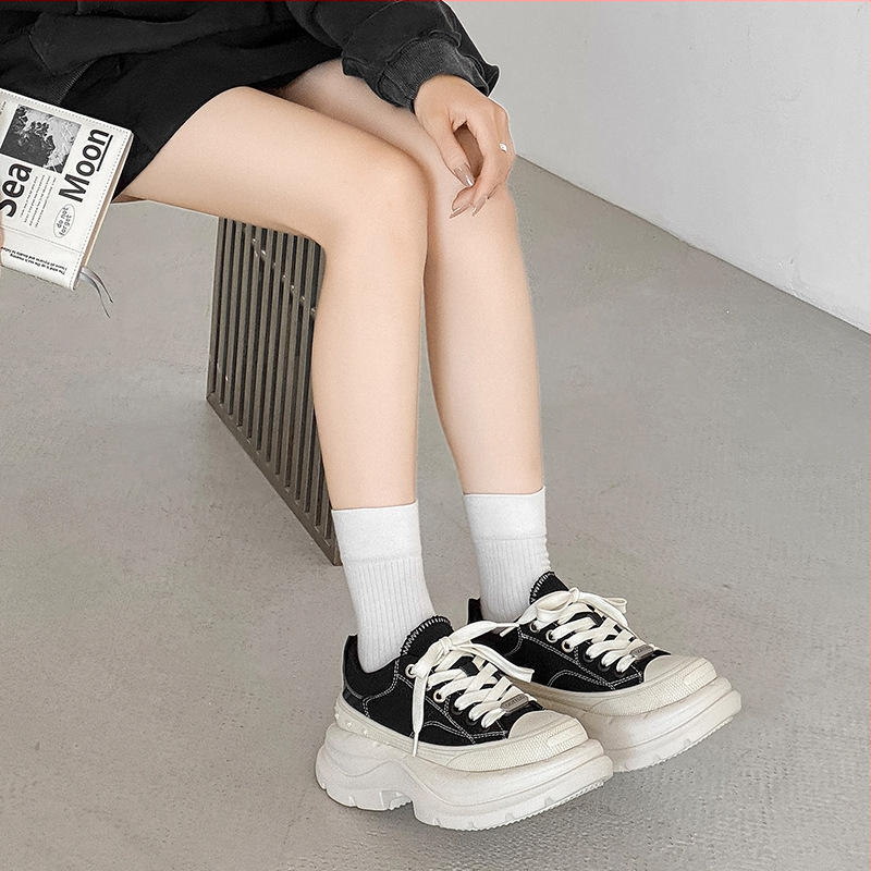 Plátenné tenisky s 6 cm zdvíhacou podrážkou, unisex, EVA podrážka, sieťová podšívka, casual štýl