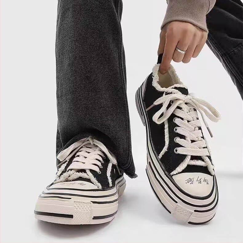 Casual canvas tenisky s farebným blokovým vzorom, šnúrky, gumová podrážka, PU stielka, zvyšovanie výšky