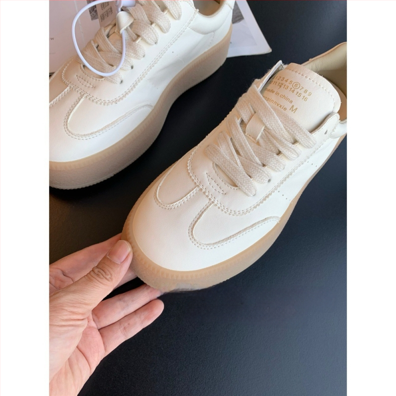 Adidași casual din piele de vițel, pentru femei, cu închidere cu șireturi în față, talpă din cauciuc, căptușeală din lână de miel