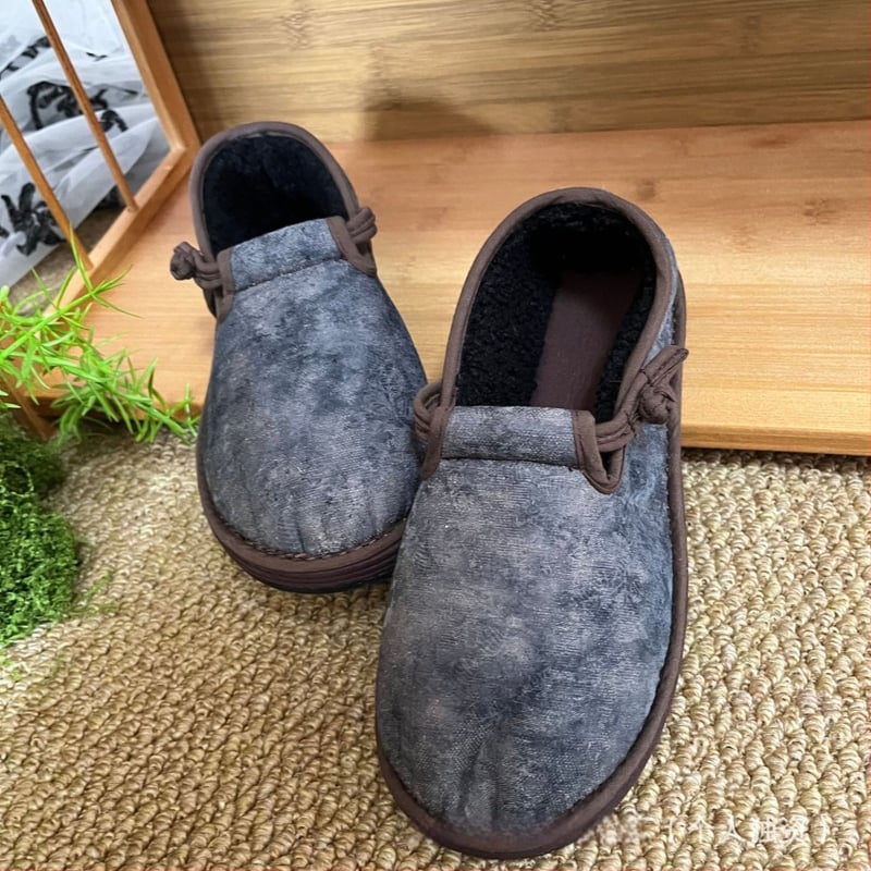 Женски платнени обувки в ретро китайски стил с памучна подплата и многослойна подметка