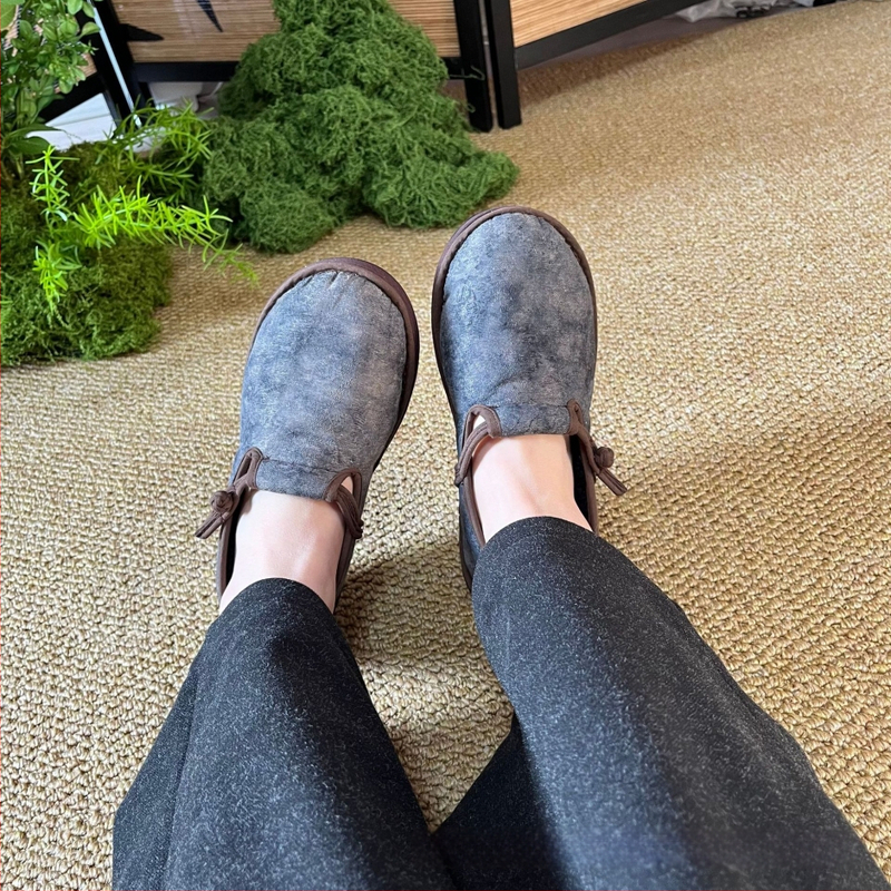 Женски платнени обувки в ретро китайски стил с памучна подплата и многослойна подметка