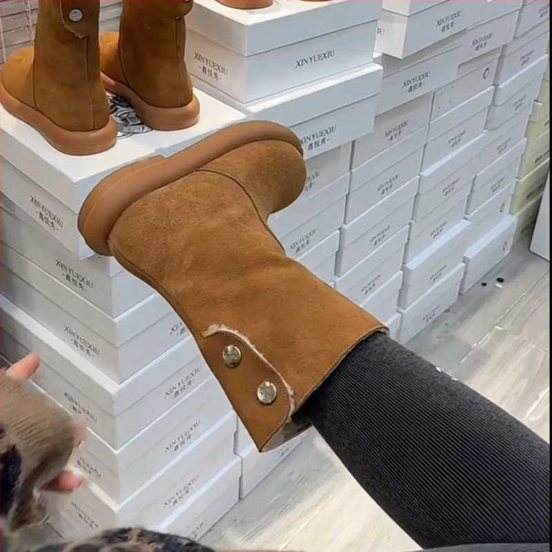 Cizme martini pentru femei din velur, căptușeală din bumbac, talpă din cauciuc, slip-on, înălțimea șaft-ului scurtă până la gleznă medie