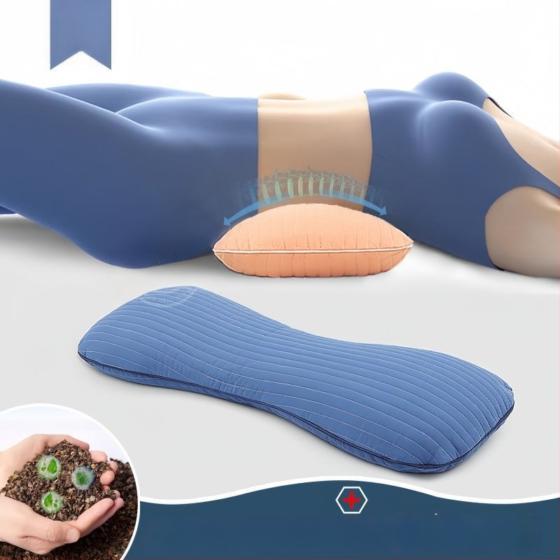 Pernă lombară pentru somn în pat, exterior din bumbac, cusătură la margine, stil simplu modern