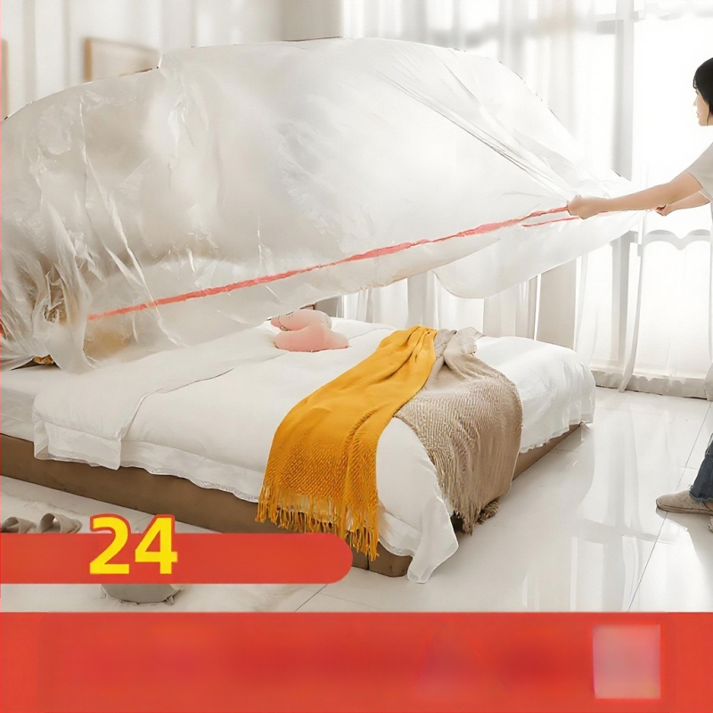 Acoperire de praf pentru canapea, de unică folosință, folie plastică (PE/polyetilenă), formă standard, personalizare disponibilă