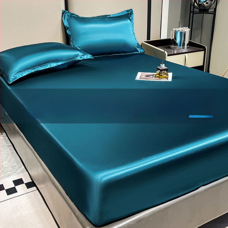 Set de lenjerie de pat din Ice Silk / Viskoză, Culoare Solidă, Țesătură Twill, Vopsire Tie-Dye, Trei Piese, Lavabil la Mașină