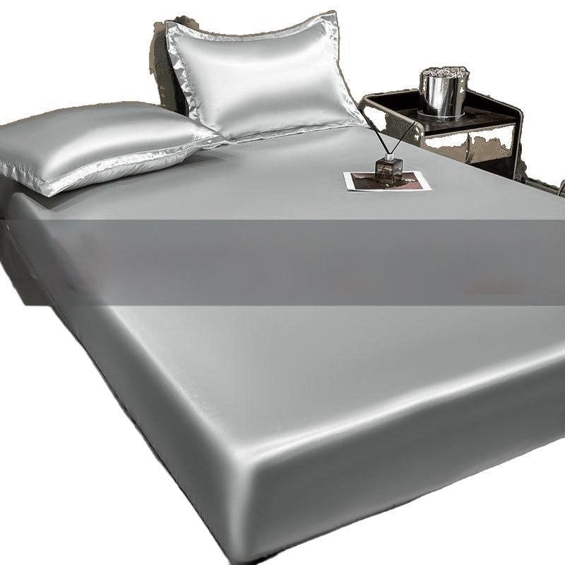 Set de lenjerie de pat din Ice Silk / Viskoză, Culoare Solidă, Țesătură Twill, Vopsire Tie-Dye, Trei Piese, Lavabil la Mașină