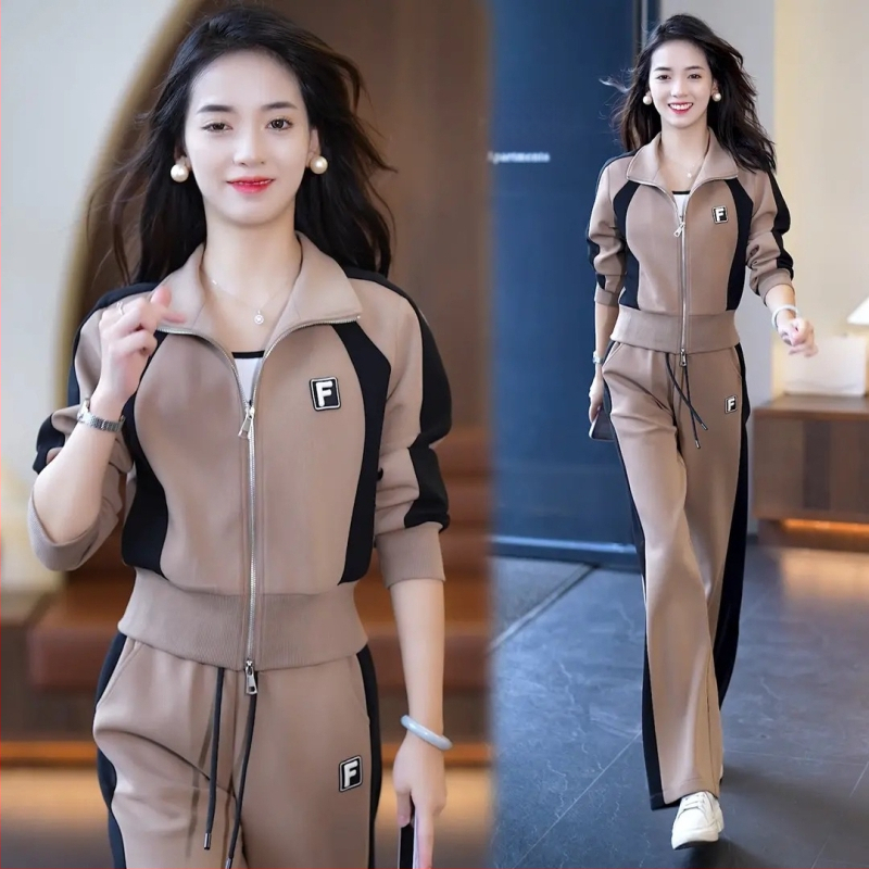 Set lejer pentru femei cu mânecă lungă, chenille și spandex, două piese, mâneci tip prințesă, toamnă 2024